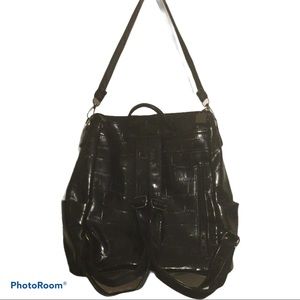 SHEIN  Faux Leather Textured Bag backpack